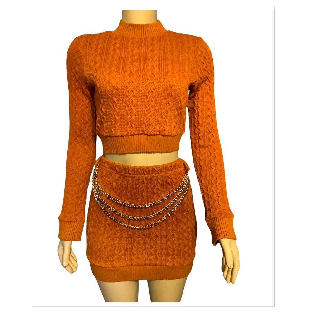 ♨️ Cable Knit Sweater Skirt Set